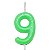 Vela Verde Neon Número 9 - Imagem 1