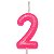 Vela Rosa Neon Número 2 - Imagem 1
