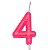 Vela Rosa Neon Número 4 - Imagem 1