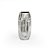Vaso Metal Face Silver - M 15X12X32 - Imagem 2