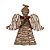 Anjo Rattan com Laço Xadrez Marrom e Vermelho e Preto G - Imagem 1