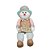 Boneco de Neve Sentado com Placa Feliz Natal Azul e Rosa e Ouro - Imagem 1