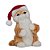 Gato Decorativo com Gorro Bege e Vermelho 22cm - Imagem 1