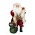 Noel em Pé com Saco de Presente Vermelho e Marrom e Bege 18cm - Imagem 1