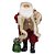 Noel em Pé com Saco de Presente Vermelho e Marrom e Bege 32cm - Imagem 1