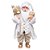Papai Noel com Relógio Creme e Branco 60cm - Imagem 1
