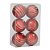 Bola Listra Glitter Vermelho e Dourado 8cm - 6 Un - Imagem 1