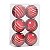 Bola Listra Glitter Vermelho e Dourado 8cm - 6 Un - Imagem 2