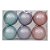 Bola Fosca com Listra Rosa Azul e Lilás 8cm - 6 Un - Imagem 1