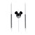 Vela Mickey 360 Meio Glitter Prata - 3 Un - Imagem 1