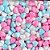 Confeito Shapes Coração Rosa e Azul e Branco Small 100G - Imagem 1