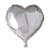 Balão Metalizado Coração Prata - Silver Plastic - 1 Un - Imagem 1