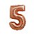Balão Número 5 Rose Gold - Silver Plastic - 1 Un - Imagem 1