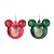 Bola Mickey com Glitter Vermelho Verde Ouro 10cm - Jogo com 2 Peças - Imagem 1