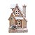 Casa  Decorativo Nevada com Led  Marrom Branco  29cm 2AA   - 1 Un - Imagem 1