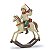 Decoração Cavalo com Criança Branco Verde Vermelho 20cm - 1 Un - Imagem 1