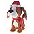 Cachorro com Gorro com Som e Movimento Marrom Branco Vermelho 20cm - 1 Un - Imagem 1