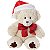 Urso Pelúcia com Laço Bege Vermelho 36cm - 1 Un - Imagem 1