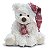 Urso de Pelúcia Sentado com Gorro Branco 20cm - 1 Un - Imagem 1