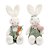 Casal Coelhos Decorativos Sentados Branco e Verde e Rosa (Sucree) - 2 Un - Imagem 1