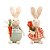 Casal Coelhos Decorativos com Roupas Claro (Laranja) - 2 Un - Imagem 1