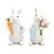 Casal Coelhos Decorativos com Flores e Cenoura Claro (Flower) - 2 Un - Imagem 1