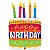 Balão Qualatex 14" - Shape Solto - Birthday-Fatia De Bolo E Vela - 1 Un - Imagem 1