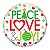Balão Qualatex 18" - Redondo - Peace Love & Joy! - 1 Un - Imagem 1