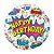 Balão Qualatex 18" - Redondo - Birthday!-Super-Heroi Branco - 1 Un - Imagem 1