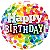Balão Qualatex 4" - Redondo Solto - Birthday!-Pontos De Confete - 1 Un - Imagem 1