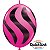 Balão Qualatex 12" - Q-Link Cereja Intenso - Listras Onduladas Pretas - 50 Un - Imagem 1
