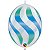 Balão Qualatex 12" - Q-Link Diamante Transparente - Listras Onduladas Verdes E Azuis - 50 Un - Imagem 1