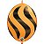 Balão Qualatex 12" - Q-Link Laranja - Listras Onduladas Pretas - 50 Un - Imagem 1