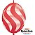 Balão Qualatex 12" - Q-Link Vermeho - Listras Onduladas Brancas - 50 Un - Imagem 1