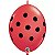 Balão Qualatex 6" - Q-Link Vermelho - Pontos Polka Grandes - 50 Un - Imagem 1