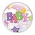 Balão Qualatex 22" - Bubble Simples - Baby Girl-Lua E Estrelas - 1 Un - Imagem 1