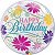 Balão Qualatex 22" - Bubble Simples - Birthday-Flores E Filigrana - 1 Un - Imagem 1