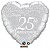 Balão Qualatex 18" - Coração - Happy 25Th Anniversary-Coração - 1 Un - Imagem 1