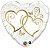 Balão Qualatex 18" - Coração - Corações Entrelaçados Ouro - 1 Un - Imagem 1