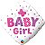 Balão Qualatex 18" - Diamante - Baby Girl-Pontos E Borboleta - 1 Un - Imagem 1