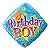 Balão Qualatex 18" - Diamante - Birthday Boy-Estrelas - 1 Un - Imagem 1