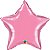 Balão Qualatex 20" - Estrela - Rosa Claro Metalizado Liso - 1 Un - Imagem 1