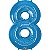 Balão Qualatex 34" - Número Oito Azul Safira - 1 Un - Imagem 1