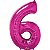 Balão Qualatex 34" - Número Seis Magenta - 1 Un - Imagem 1