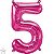 Balão Qualatex 16" - Número - 5 Magenta - 1 Un - Imagem 1