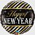 Balão Qualatex 18" - Redondo - Happy New Year-Listras Diagona - 1 Un - Imagem 1