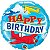 Balão Qualatex 18" - Redondo - Happy Birthday-Aviões - 1 Un - Imagem 1
