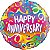 Balão Qualatex 18" - Redondo - Happy Anniversary-Confetes - 1 Un - Imagem 1