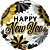 Balão Qualatex 18" - Redondo - New Year-Fas De Preto E Ouro - 1 Un - Imagem 1