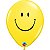 Balão Qualatex 11" - Redondo Amarelo - Carinha Sorridente - 50 Un - Imagem 1